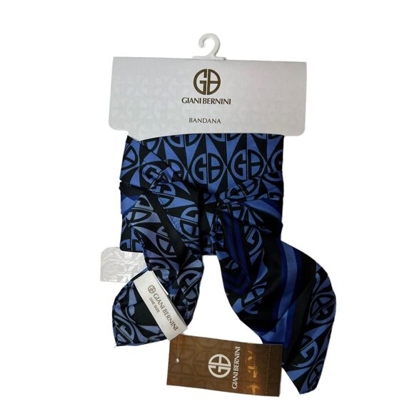 Giani Bernini Bordered Paisley Kite Scarf Blue New - Picture 2 of 7